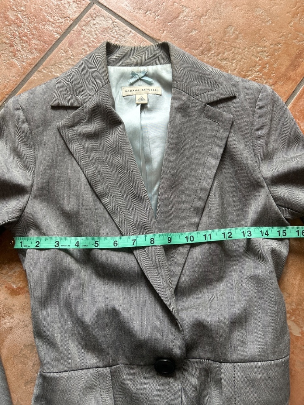 Grey 99% wool blazer with tie belt and peplum🩷 - Picture 3 of 7